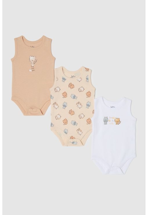 Set de body-uri fara maneci cu imprimeu - 3 piese-FETE/IMBRACAMINTE/Seturi de imbracaminte-IMBRACAMINTE/Seturi de imbracaminte