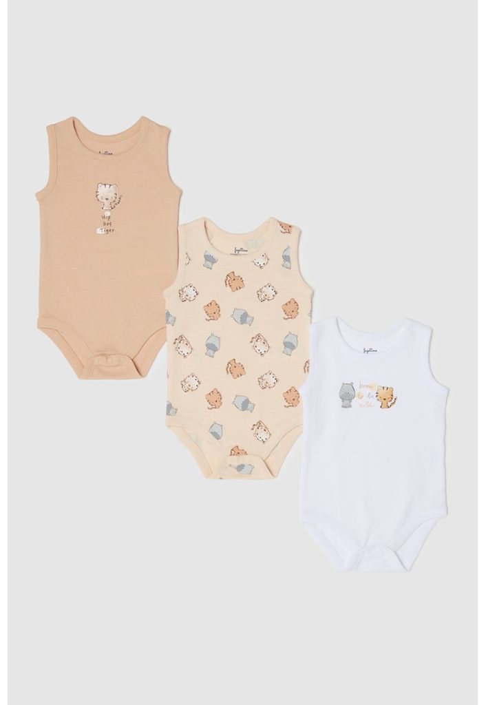Set de body-uri fara maneci cu imprimeu - 3 piese-FETE/IMBRACAMINTE/Seturi de imbracaminte-IMBRACAMINTE/Seturi de imbracaminte