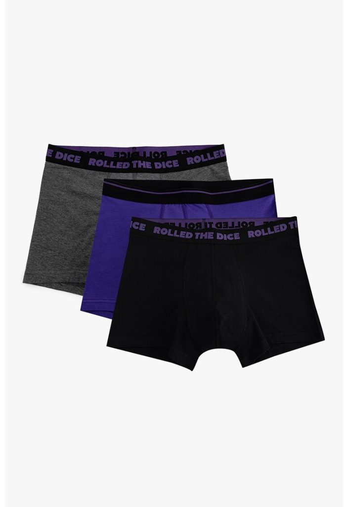 Set de boxeri cu imprimeu text - 3 Perechi-BARBATI/IMBRACAMINTE/Lenjerie intima-IMBRACAMINTE/Lenjerie intima