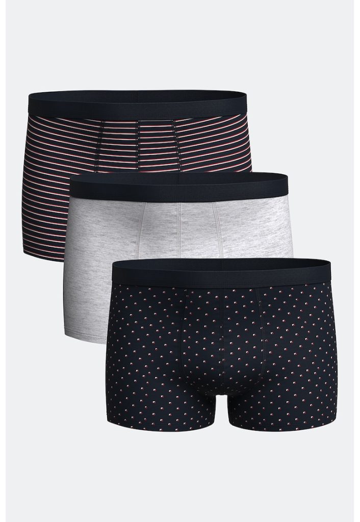 Set de boxeri cu model si uni - 3 perechi-BARBATI/IMBRACAMINTE/Lenjerie intima-IMBRACAMINTE/Lenjerie intima
