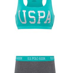 Set de boxeri si bustiera cu logo-FEMEI/IMBRACAMINTE/Lenjerie intima-IMBRACAMINTE/Lenjerie intima