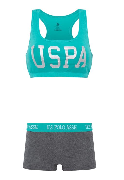 Set de boxeri si bustiera cu logo-FEMEI/IMBRACAMINTE/Lenjerie intima-IMBRACAMINTE/Lenjerie intima