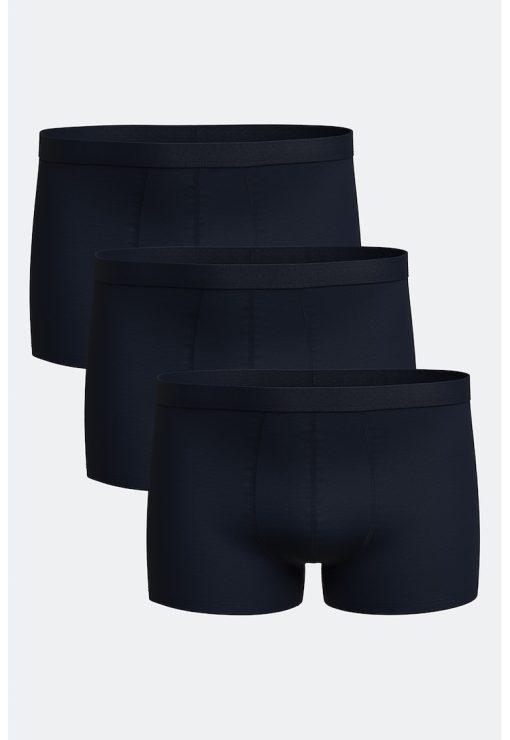 Set de boxeri uni de bumbac - 3 perechi-BARBATI/IMBRACAMINTE/Lenjerie intima-IMBRACAMINTE/Lenjerie intima