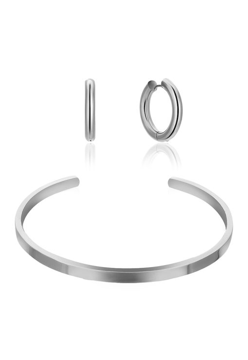Set de bratara rigida si cercei rotunzi-FEMEI/GENTI SI ACCESORII/Bijuterii-GENTI SI ACCESORII/Bijuterii
