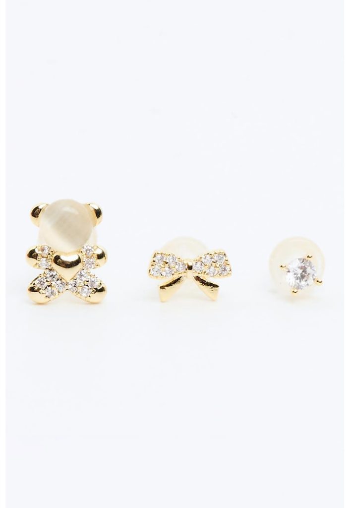Set de cercei cu zirconia - 3 perechi-FEMEI/GENTI SI ACCESORII/Bijuterii-GENTI SI ACCESORII/Bijuterii