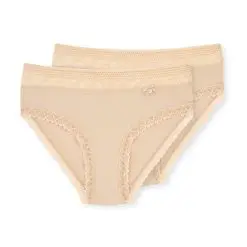 Set de chiloti cu garnituri de dantela - 2 perechi-FEMEI/IMBRACAMINTE/Lenjerie intima-IMBRACAMINTE/Lenjerie intima