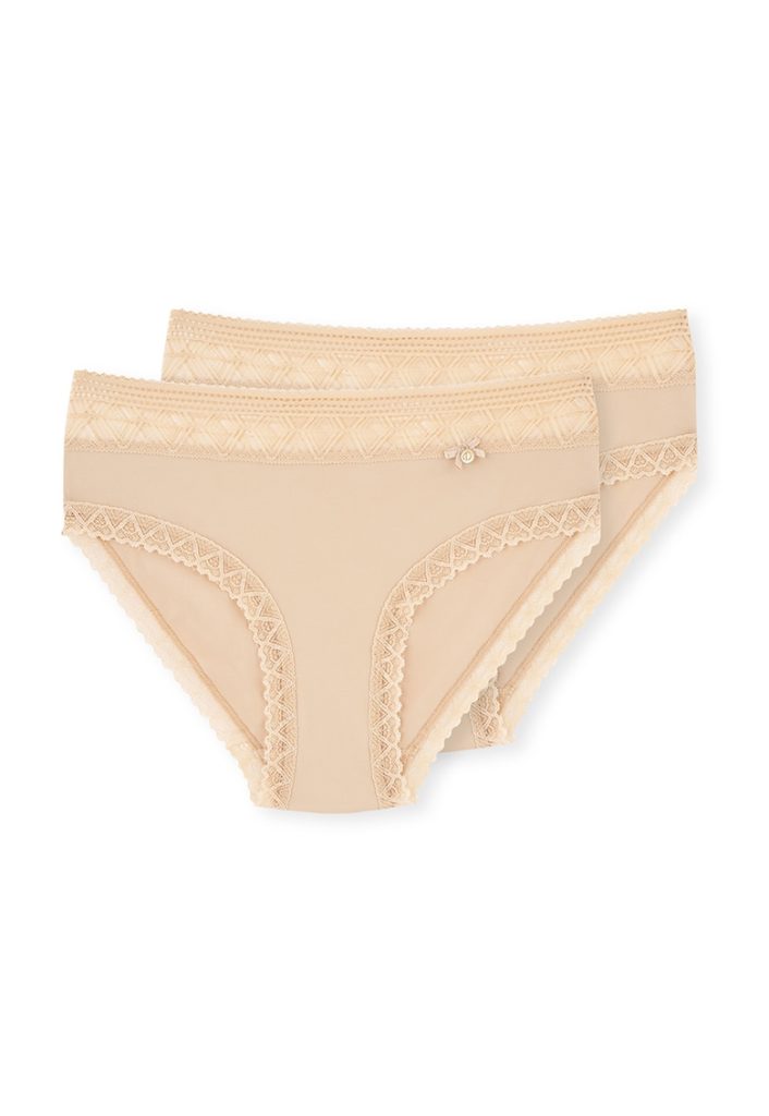 Set de chiloti cu garnituri de dantela - 2 perechi-FEMEI/IMBRACAMINTE/Lenjerie intima-IMBRACAMINTE/Lenjerie intima