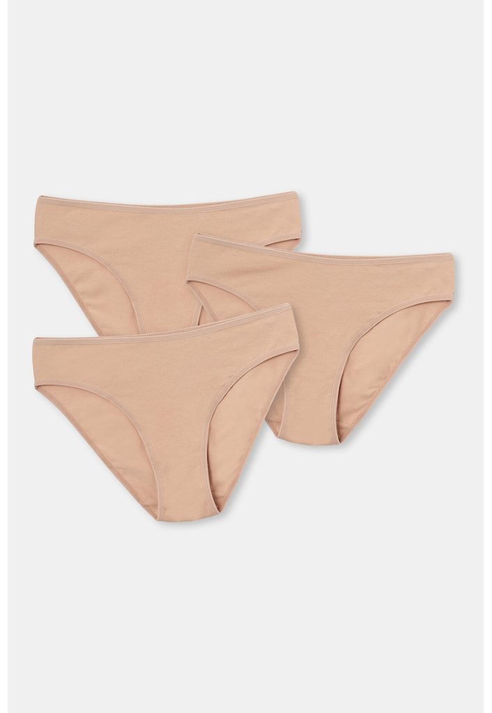 Set de chiloti din amestec de bumbac - 3 perechi-FEMEI/IMBRACAMINTE/Lenjerie intima-IMBRACAMINTE/Lenjerie intima