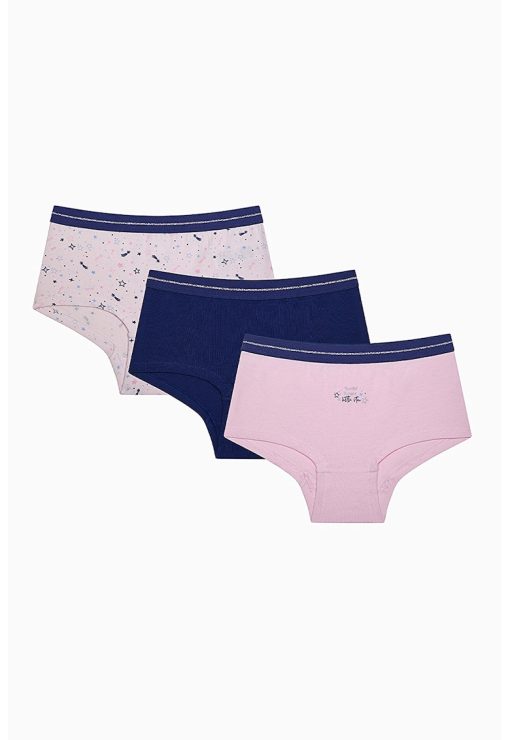 Set de chiloti din amestec de bumbac - 3 perechi-FETE/IMBRACAMINTE/Lenjerie intima-IMBRACAMINTE/Lenjerie intima
