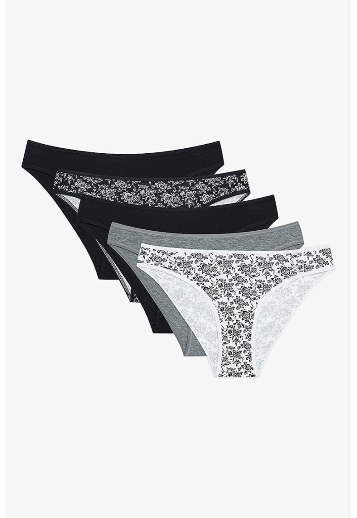 Set de chiloti din amestec de bumbac - 5 Perechi-FEMEI/IMBRACAMINTE/Lenjerie intima-IMBRACAMINTE/Lenjerie intima