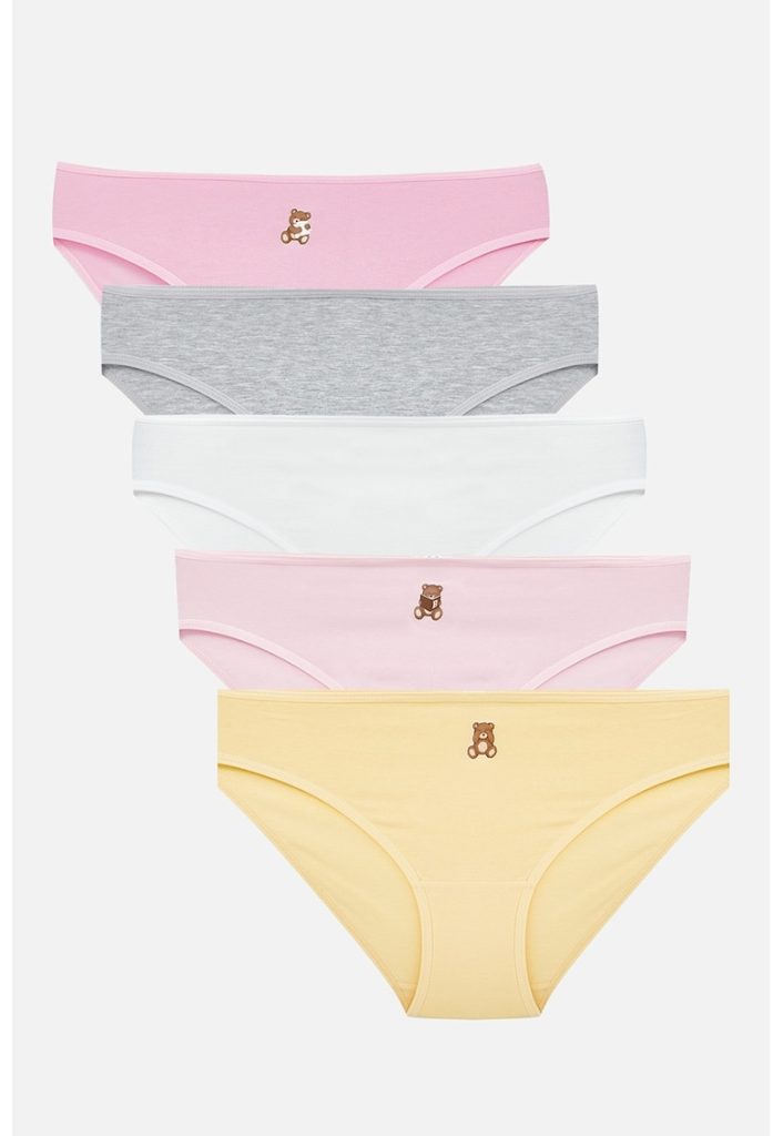 Set de chiloti din amestec de bumbac - 5 perechi-FEMEI/IMBRACAMINTE/Lenjerie intima-IMBRACAMINTE/Lenjerie intima