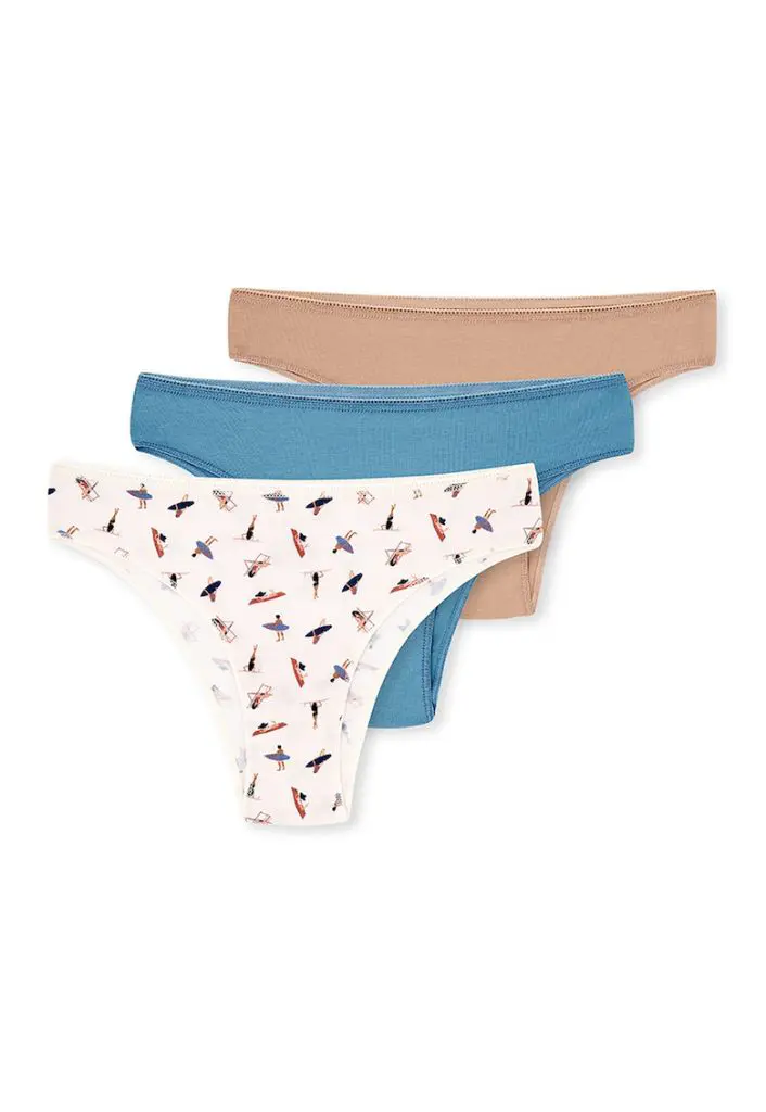 Set de chiloti tanga cu imprimeu-FEMEI/IMBRACAMINTE/Lenjerie intima-IMBRACAMINTE/Lenjerie intima