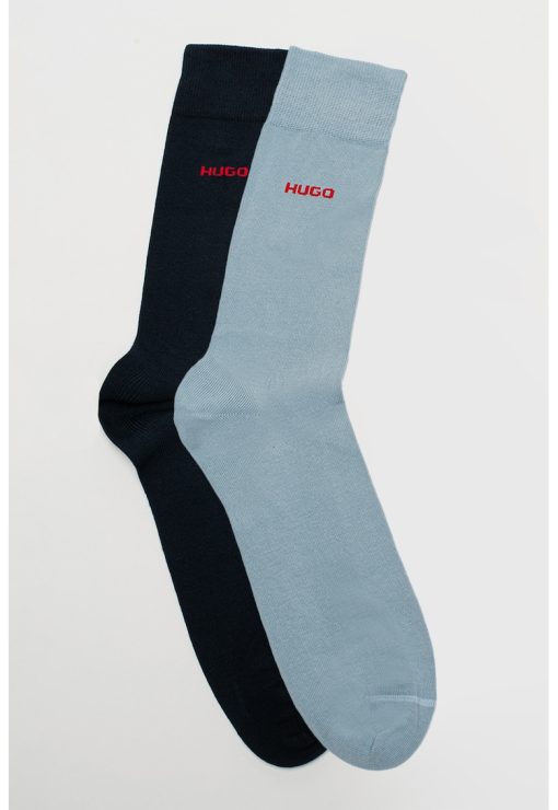 Set de sosete lungi cu detaliu cu logo discret - 2 perechi-BARBATI/IMBRACAMINTE/Dresuri si sosete-IMBRACAMINTE/Dresuri si sosete