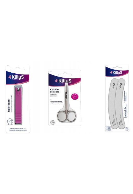 Set ingrijire unghii Killy's: 1 x forfecuta cuticule -1 x unghiera mare - 2 x pila-FEMEI/INGRIJIRE COSMETICA/Make-up-INGRIJIRE COSMETICA/Make-up