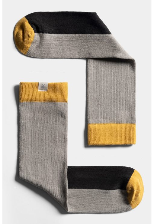 Sosete lungi unisex cu model colorblock-FEMEI/IMBRACAMINTE/Dresuri si sosete-IMBRACAMINTE/Dresuri si sosete