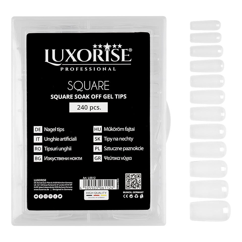 Tipsuri Unghii Dizolvabile Soak Off - Square Full Nail
