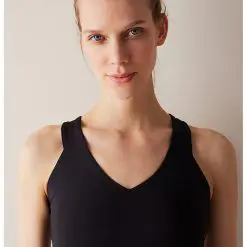 Top crop cu decolteu racerback si V-FEMEI/IMBRACAMINTE/Tricouri si maiouri-IMBRACAMINTE/Tricouri si maiouri