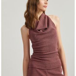 Top slim fit cu decolteu halter-FEMEI/IMBRACAMINTE/Tricouri si maiouri-IMBRACAMINTE/Tricouri si maiouri