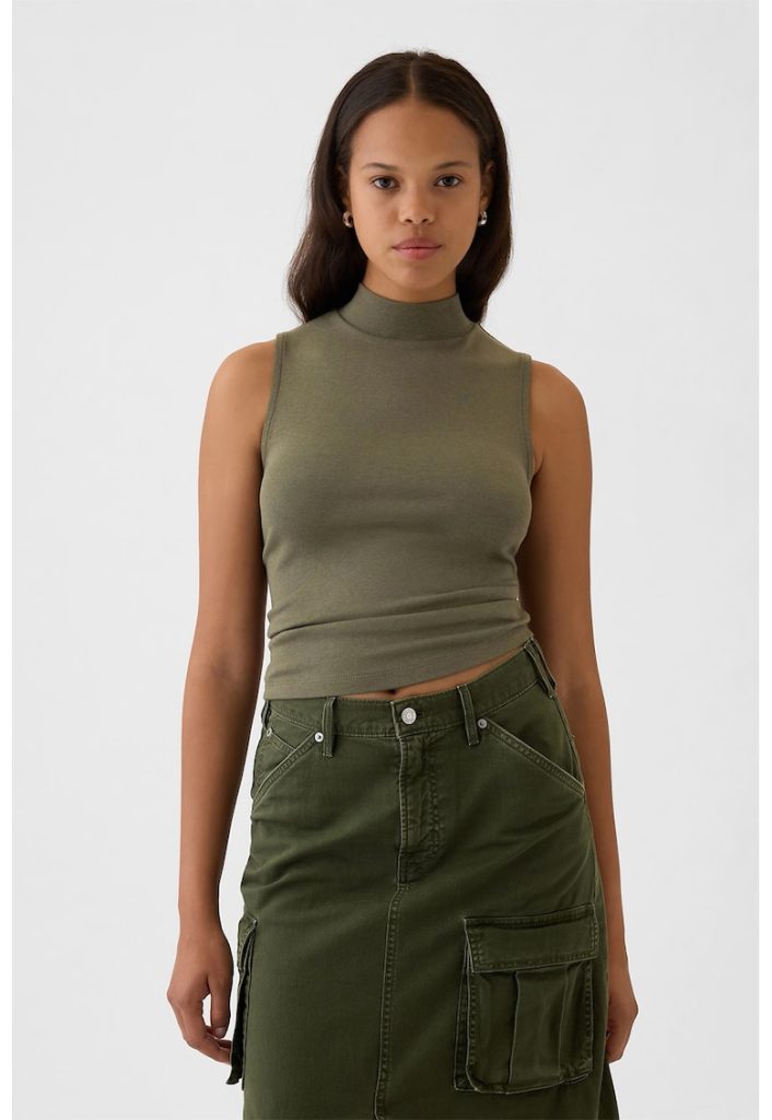 Top slim fit din amestec de modal cu guler inalt-FEMEI/IMBRACAMINTE/Tricouri si maiouri-IMBRACAMINTE/Tricouri si maiouri