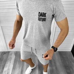 Trening barbati gri pantaloni + tricou 11699 D4-5.4-Trening