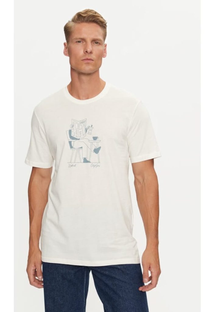 Tricou barbati -  493447 - Alb - Bumbac-BARBATI/IMBRACAMINTE/Tricouri si maiouri-IMBRACAMINTE/Tricouri si maiouri