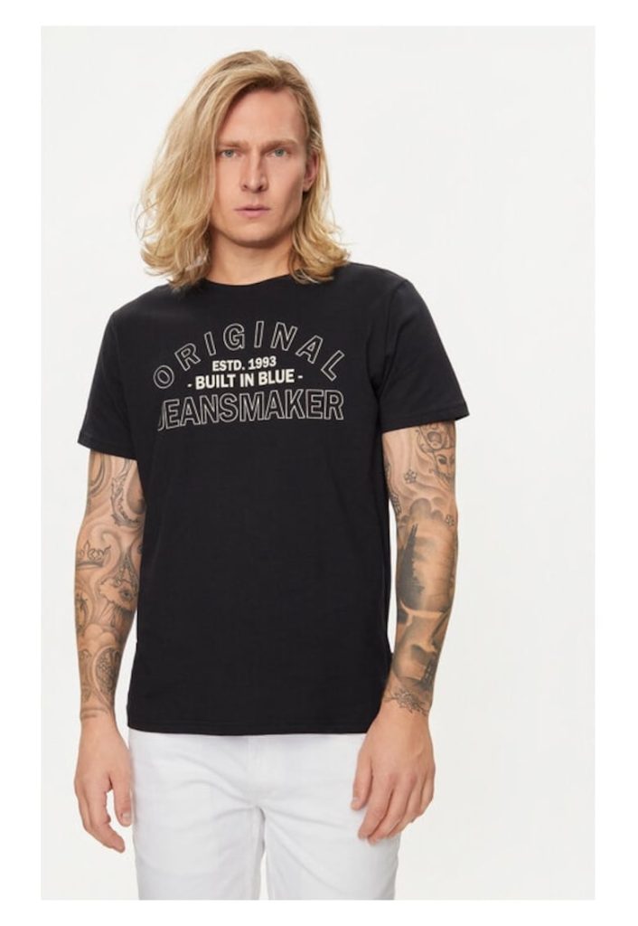 Tricou barbati -  530686 - Negru - Bumbac-BARBATI/IMBRACAMINTE/Tricouri si maiouri-IMBRACAMINTE/Tricouri si maiouri