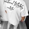 Tricou barbati alb  cu imprimeu pe spate  oversize Y250  D2-2.3-Tricouri