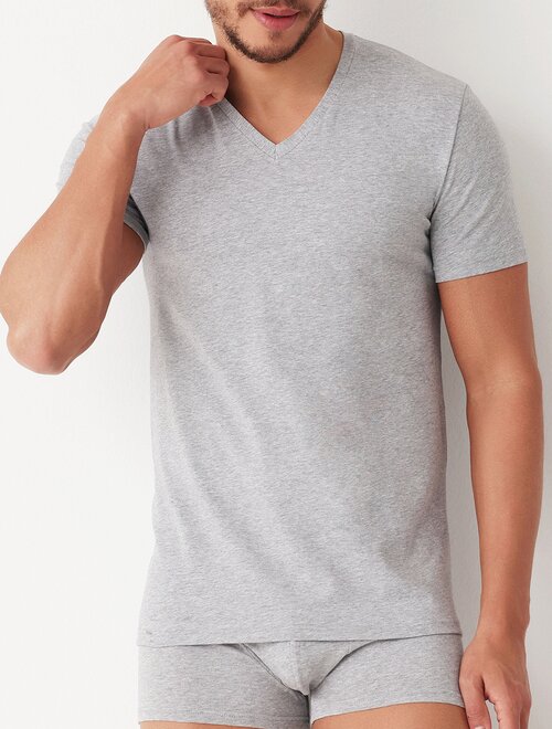 Tricou bumbac barbati cu decolteu in V Cotonella AU297 0001-BARBATI