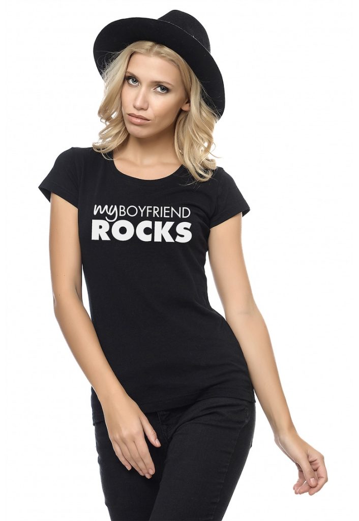 Tricou cambrat de bumbac cu text-FEMEI/IMBRACAMINTE/Tricouri si maiouri-IMBRACAMINTE/Tricouri si maiouri