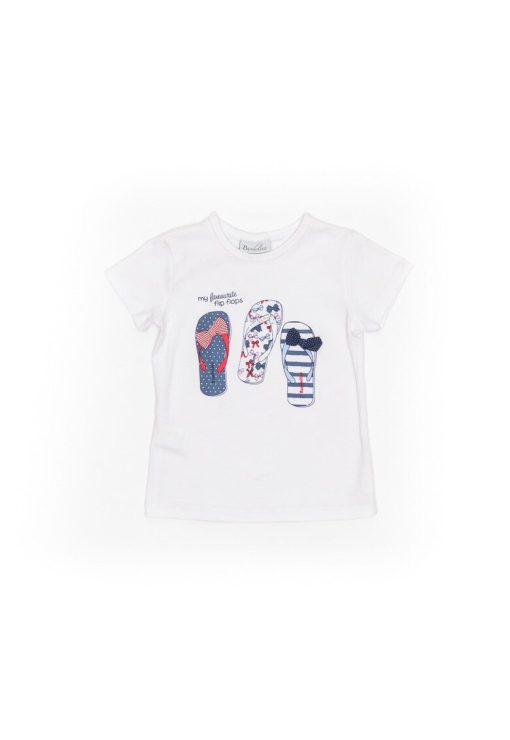 Tricou copii -  My Favorite Flip Flopes - 26430 - Alb --FETE/IMBRACAMINTE/Tricouri si maiouri-IMBRACAMINTE/Tricouri si maiouri