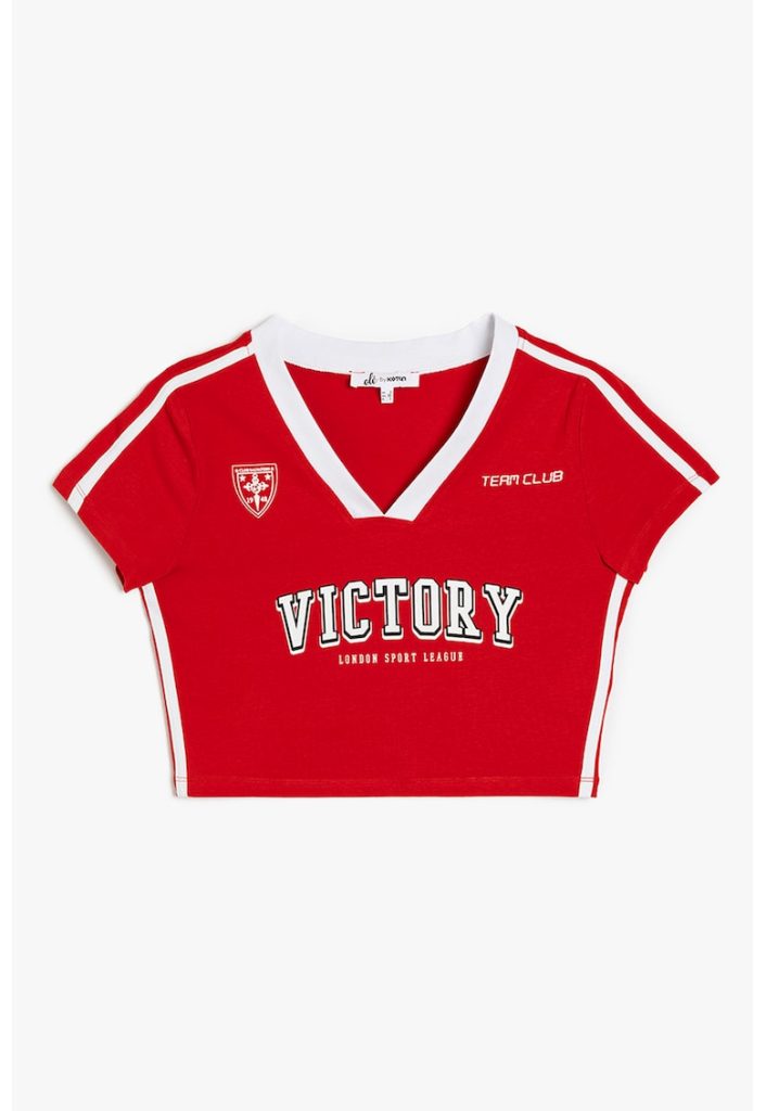 Tricou crop cu decolteu in V-FEMEI/IMBRACAMINTE/Tricouri si maiouri-IMBRACAMINTE/Tricouri si maiouri
