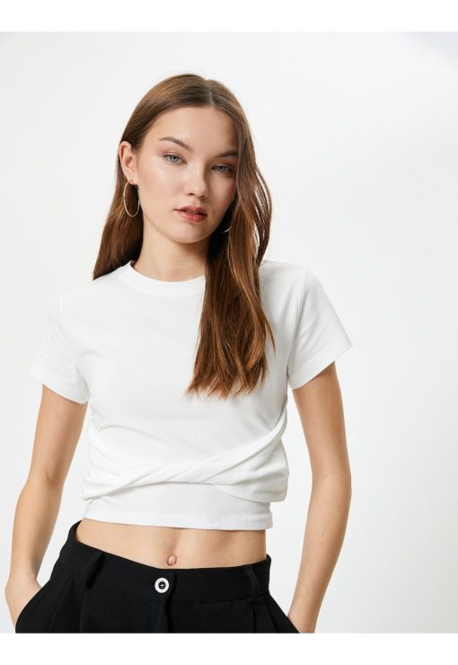Tricou crop slim fit-FEMEI/IMBRACAMINTE/Tricouri si maiouri-IMBRACAMINTE/Tricouri si maiouri