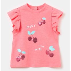 Tricou cu aplicatii de paiete-FETE/IMBRACAMINTE/Tricouri si maiouri-IMBRACAMINTE/Tricouri si maiouri