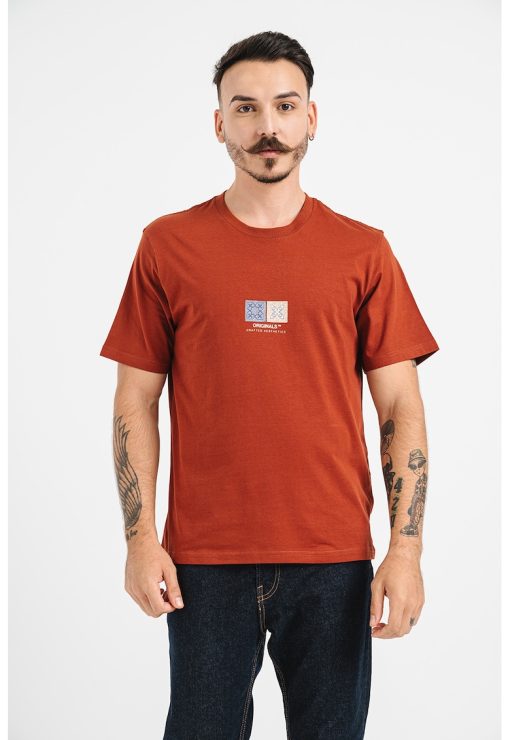 Tricou cu decolteu la baza gatului si detaliu grafic-BARBATI/IMBRACAMINTE/Tricouri si maiouri-IMBRACAMINTE/Tricouri si maiouri
