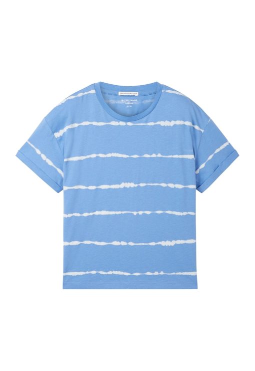Tricou cu decolteu la baza gatului si dungi-FETE/IMBRACAMINTE/Tricouri si maiouri-IMBRACAMINTE/Tricouri si maiouri