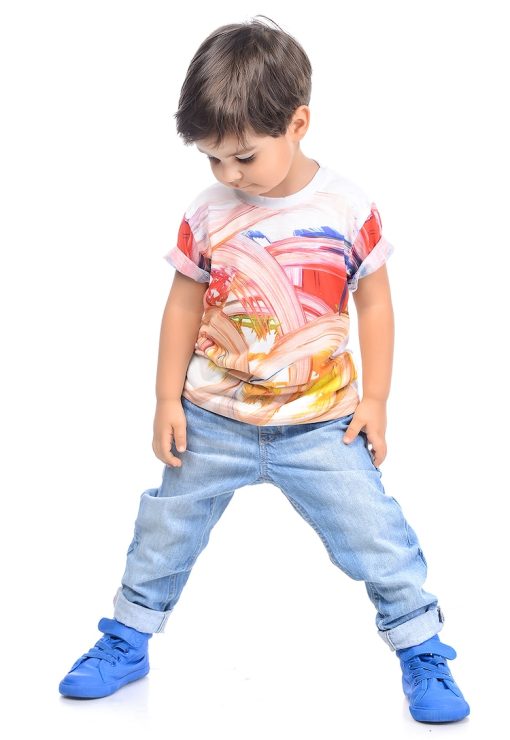 Tricou cu decolteu la baza gatului si imprimeu-BAIETI/IMBRACAMINTE/Tricouri si maiouri-IMBRACAMINTE/Tricouri si maiouri