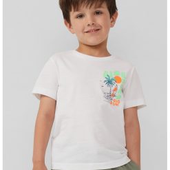 Tricou cu decolteu la baza gatului si imprimeu-BAIETI/IMBRACAMINTE/Tricouri si maiouri-IMBRACAMINTE/Tricouri si maiouri