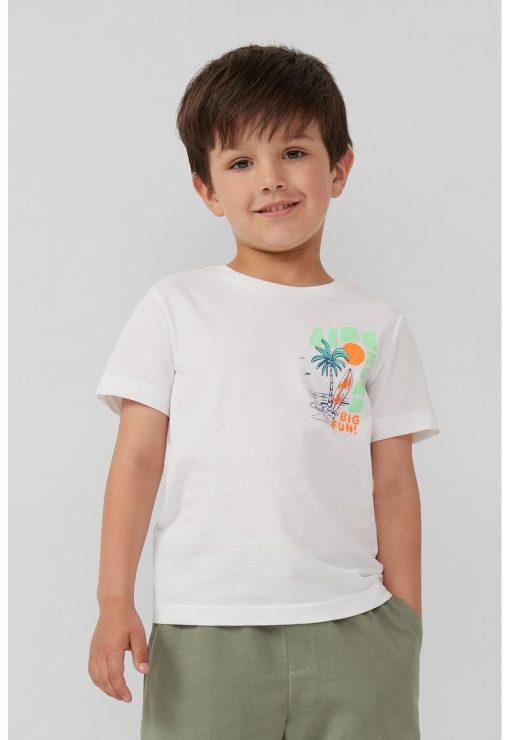Tricou cu decolteu la baza gatului si imprimeu-BAIETI/IMBRACAMINTE/Tricouri si maiouri-IMBRACAMINTE/Tricouri si maiouri