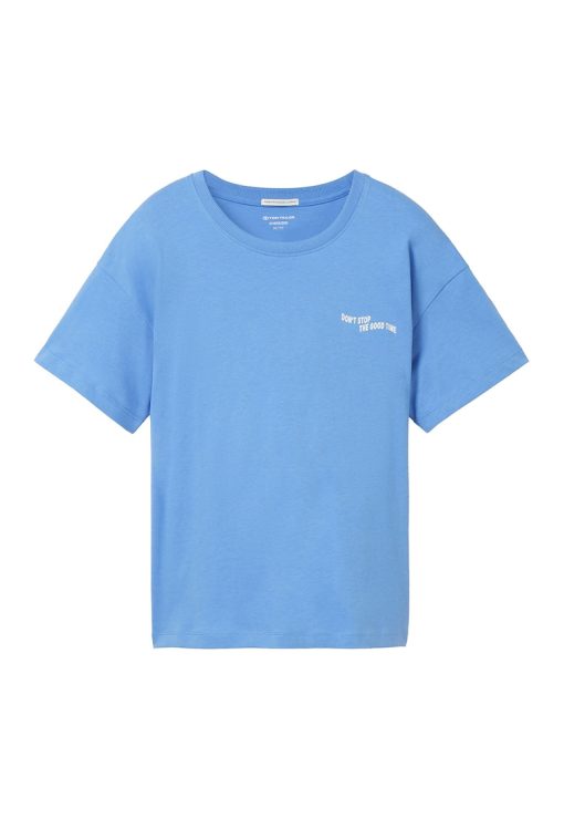 Tricou cu decolteu la baza gatului si imprimeu-FETE/IMBRACAMINTE/Tricouri si maiouri-IMBRACAMINTE/Tricouri si maiouri