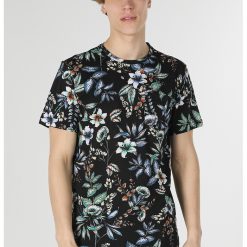 Tricou cu decolteu la baza gatului si imprimeu floral-BARBATI/IMBRACAMINTE/Tricouri si maiouri-IMBRACAMINTE/Tricouri si maiouri