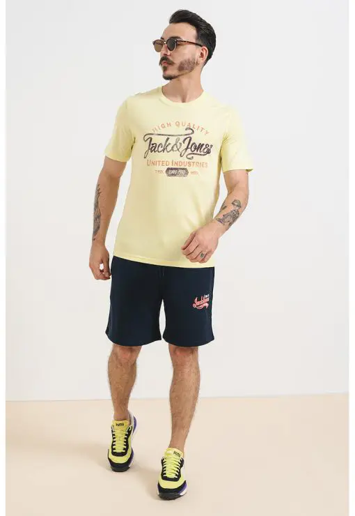 Tricou cu decolteu la baza gatului si imprimeu logo-BARBATI/IMBRACAMINTE/Tricouri si maiouri-IMBRACAMINTE/Tricouri si maiouri