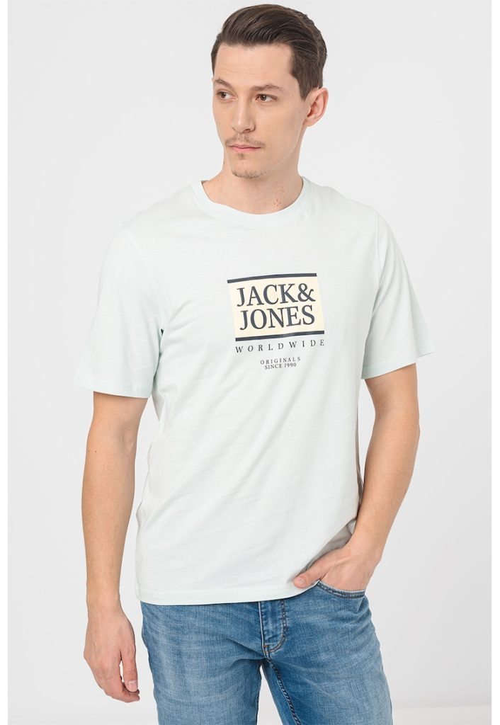 Tricou cu decolteu la baza gatului si imprimeu logo-BARBATI/IMBRACAMINTE/Tricouri si maiouri-IMBRACAMINTE/Tricouri si maiouri