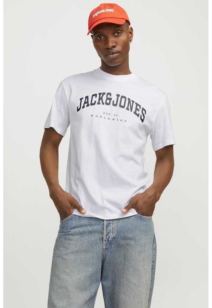 Tricou cu decolteu la baza gatului si imprimeu logo-BARBATI/IMBRACAMINTE/Tricouri si maiouri-IMBRACAMINTE/Tricouri si maiouri