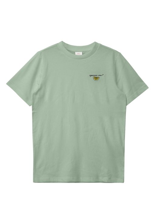 Tricou cu decolteu la baza gatului si imprimeu pe piept-BAIETI/IMBRACAMINTE/Tricouri si maiouri-IMBRACAMINTE/Tricouri si maiouri