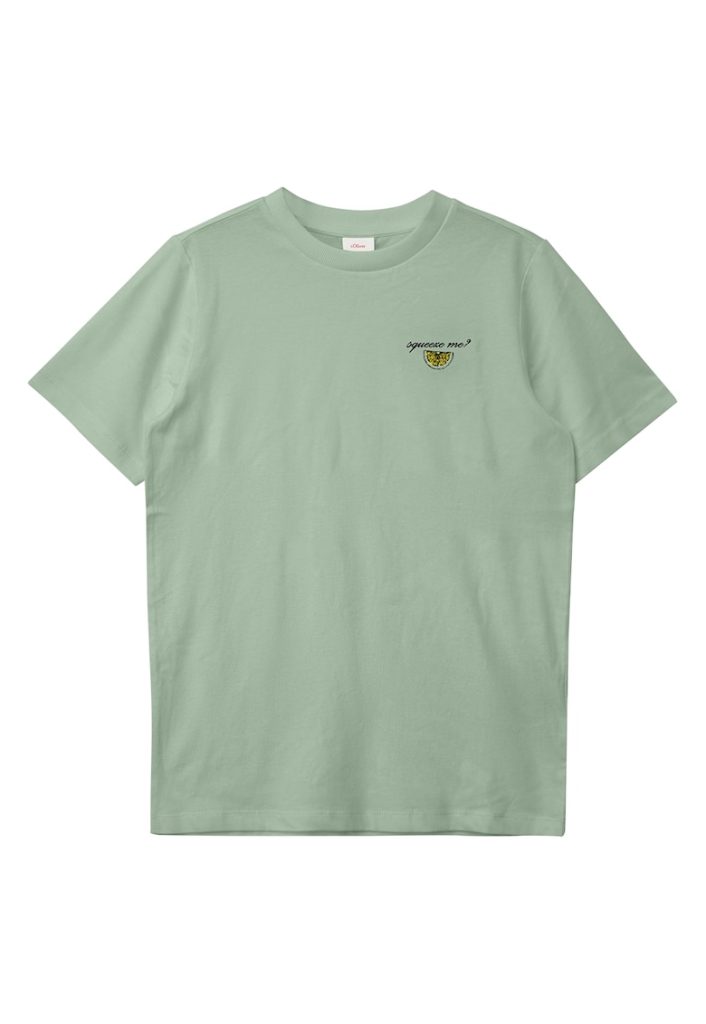 Tricou cu decolteu la baza gatului si imprimeu pe piept-BAIETI/IMBRACAMINTE/Tricouri si maiouri-IMBRACAMINTE/Tricouri si maiouri