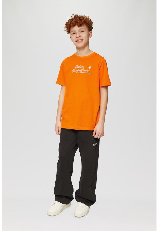 Tricou cu decolteu la baza gatului si imprimeu text-BAIETI/IMBRACAMINTE/Tricouri si maiouri-IMBRACAMINTE/Tricouri si maiouri