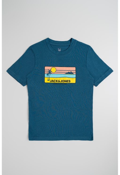Tricou cu decolteu la baza gatului si logo-BAIETI/IMBRACAMINTE/Tricouri si maiouri-IMBRACAMINTE/Tricouri si maiouri