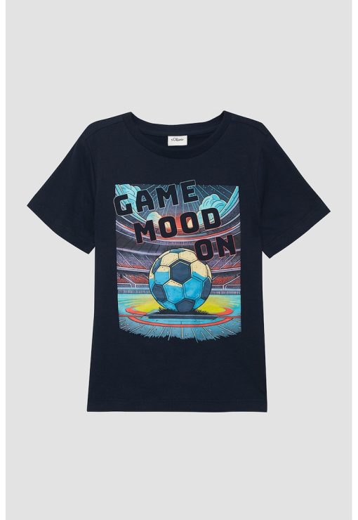 Tricou cu decolteu la baza gatului si model grafic-BAIETI/IMBRACAMINTE/Tricouri si maiouri-IMBRACAMINTE/Tricouri si maiouri