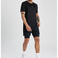 Tricou cu decolteu la baza gatului si model uni-BARBATI/IMBRACAMINTE/Tricouri si maiouri-IMBRACAMINTE/Tricouri si maiouri