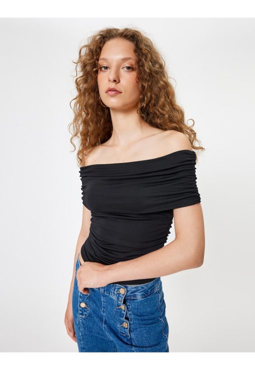 Tricou cu decolteu pe umeri-FEMEI/IMBRACAMINTE/Tricouri si maiouri-IMBRACAMINTE/Tricouri si maiouri